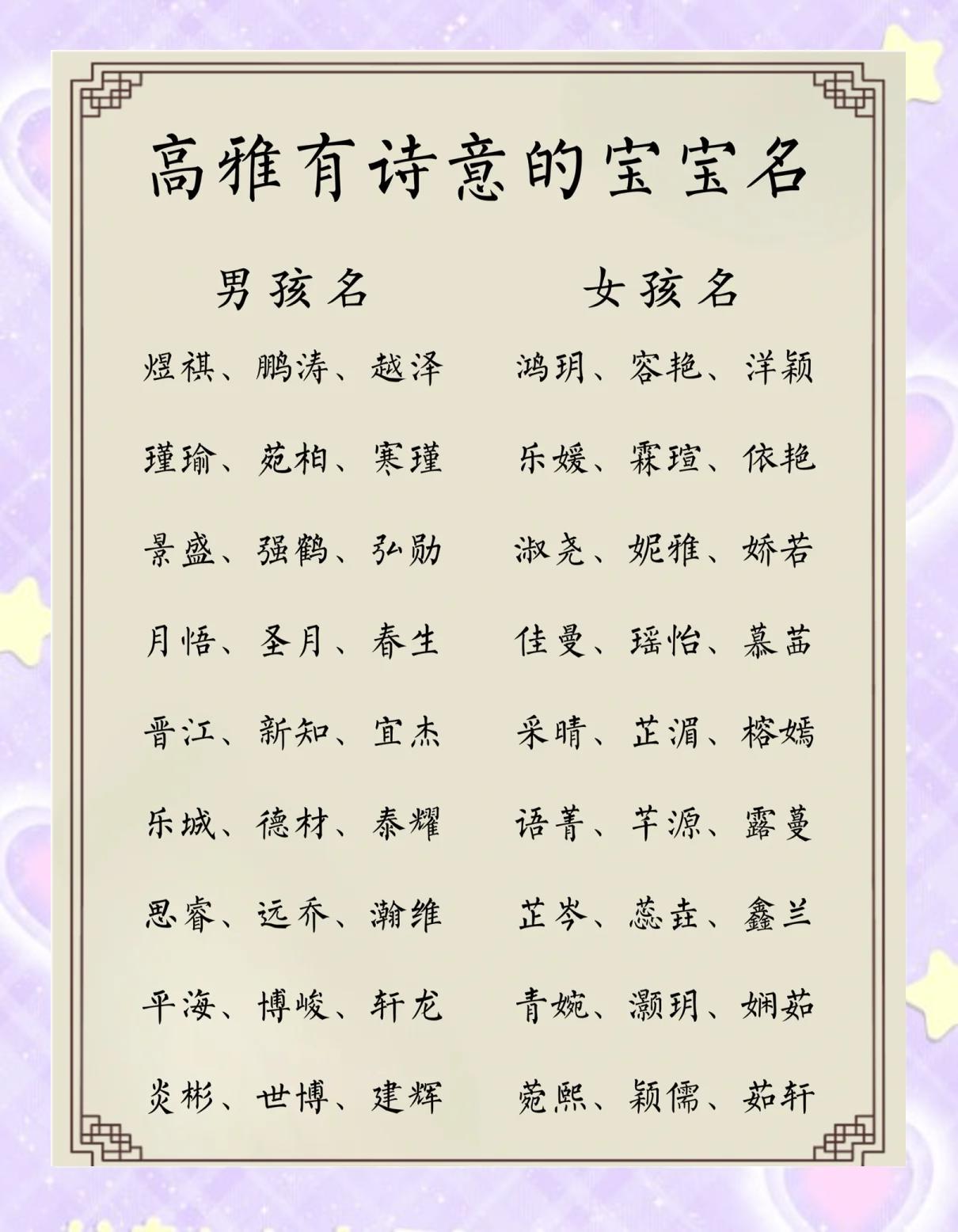 姓舒女孩名字