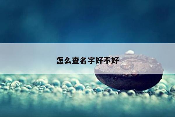 怎么查名字好不好